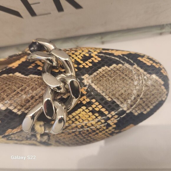 Donald J. Pliner Snakeskin "Metallic Mini Viper Lemon". NIB. Size EU 37.5/US 7 - Picture 2 of 10